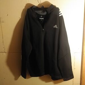 Adidas Golf Black Quarter-Zip Large Fleece Light Sweater Shirt Long Sleeves